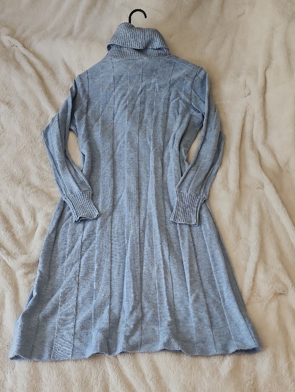 Kimberly Knit Cashmere Turtleneck Sweater Dress | Ribbed Long Sleeve Midi - Picture 8 of 8